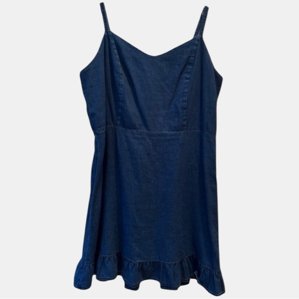 🌸 Old Navy Size XL | Medium Washed | Ruffled Cami Dress | 100% Cotton